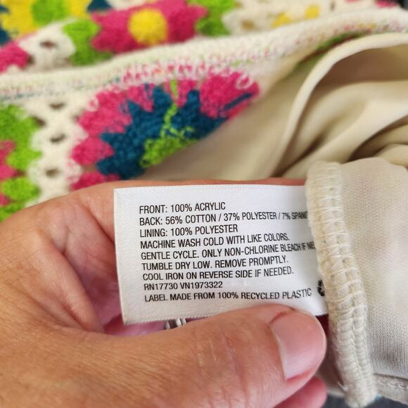 WILD FABLE Crochet Camisole Crop Top Juniors XL Multi Cream Beachy Boho Hippie - Picture 4 of 12